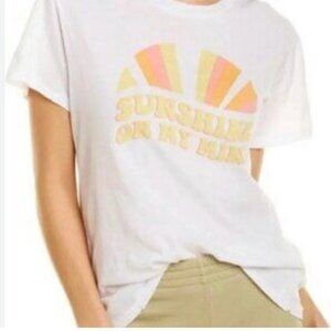 WILDFOX "SUNSHINE ON MY MIND" White Short Sleeve Tee, Size Medium
